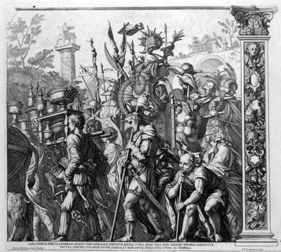 Der Triumph von Caesar, Platte 6, graviert von Robert van Audenaerde, 1692 von Andrea Mantegna